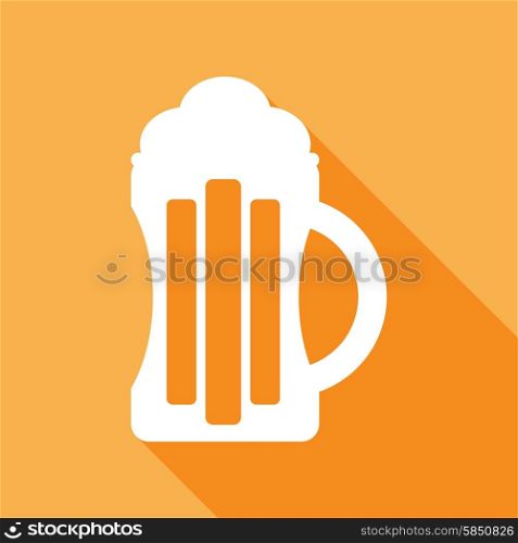 Beer icon with a long shadow