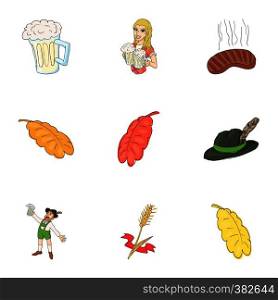 Beer icons set. Cartoon illustration of 9 beer vector icons for web. Beer icons set, cartoon style