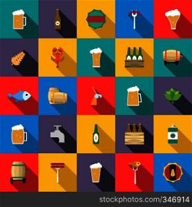 Beer icons set in flat style for any design. Beer icons set