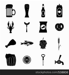 Beer icons set in simple style for any design. Beer icons set, simple style
