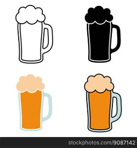 Beer in flat style isolated