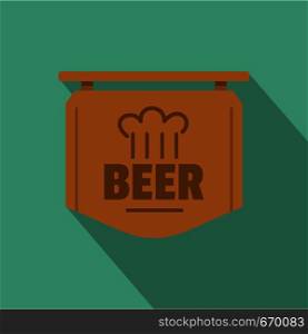 Beer label icon. Flat illustration of beer label vector icon for web. Beer label icon, flat style.