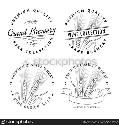 Beer Label Set for your design. Vector illustration.