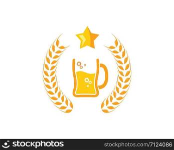 beer logo icon vector illustration design template