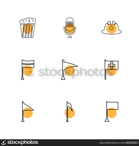 beer , microphone , cap , halmet, flags , hearts , camera , favourite , flag , icon, vector, design, flat, collection, style, creative, icons , waving flag , stand flag ,