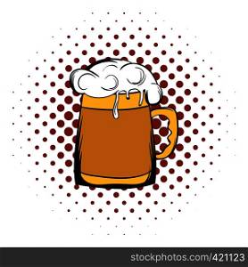 Beer mug comics icon on a white background. Beer mug comics icon