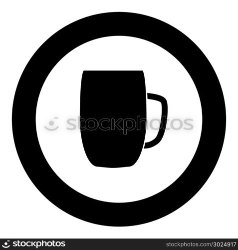 Beer mug icon black color in circle vector illustration isolated