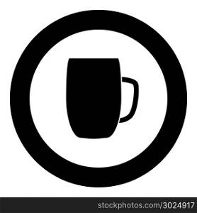Beer mug icon black color in circle vector illustration isolated