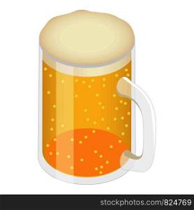 Beer mug icon. Isometric of beer mug vector icon for web design isolated on white background. Beer mug icon, isometric style