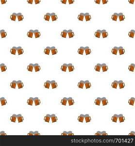Beer mug pattern seamless in flat style for any design. Beer mug pattern seamless