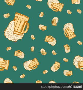 Beer mug seamless pattern. Pop art retro vector illustration. Beer mug seamless pattern