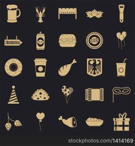 Beer party icons set. Simple set of 25 beer party vector icons for web for any design. Beer party icons set, simple style