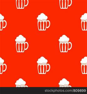 Beer pattern repeat seamless in orange color for any design. Vector geometric illustration. Beer pattern seamless