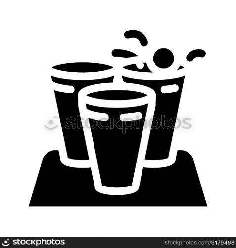 beer pong board table glyph icon vector. beer pong board table sign. isolated symbol illustration. beer pong board table glyph icon vector illustration