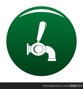 Beer tap icon. Simple illustration of beer tap vector icon for any design green. Beer tap icon vector green