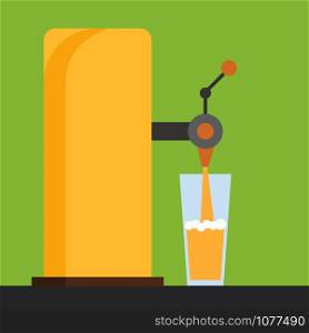 Beer tap, illustration, vector on white background.