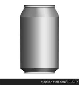 Beer tin can mockup. Realistic illustration of beer tin can vector mockup for web design isolated on white background. Beer tin can mockup, realistic style