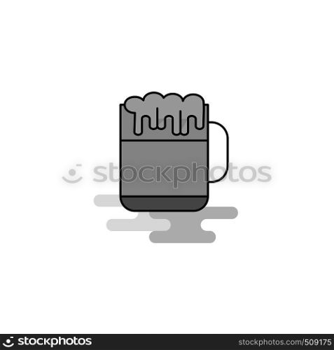 Beer Web Icon. Flat Line Filled Gray Icon Vector