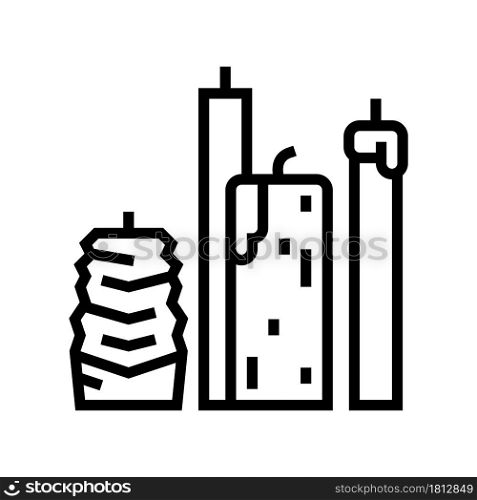beeswax candles beekeeping line icon vector. beeswax candles beekeeping sign. isolated contour symbol black illustration. beeswax candles beekeeping line icon vector illustration