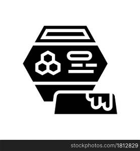 beeswax packaging beekeeping glyph icon vector. beeswax packaging beekeeping sign. isolated contour symbol black illustration. beeswax packaging beekeeping glyph icon vector illustration
