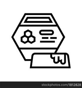 beeswax packaging beekeeping line icon vector. beeswax packaging beekeeping sign. isolated contour symbol black illustration. beeswax packaging beekeeping line icon vector illustration