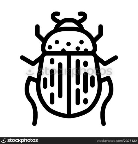 beetle bug egypt line icon vector. beetle bug egypt sign. isolated contour symbol black illustration. beetle bug egypt line icon vector illustration