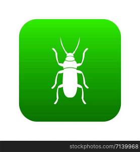 Beetle bug icon digital green for any design isolated on white vector illustration. Beetle bug icon digital green