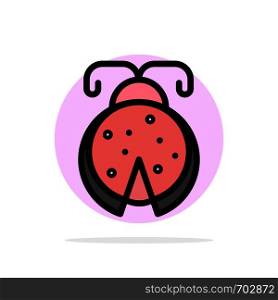 Beetle, Bug, Ladybird, Ladybug Abstract Circle Background Flat color Icon