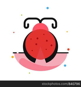 Beetle, Bug, Ladybird, Ladybug Abstract Flat Color Icon Template