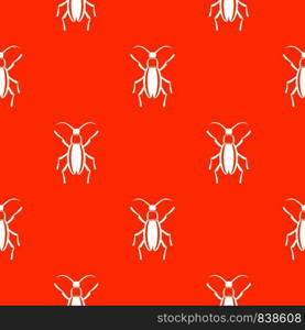 Beetle bug pattern repeat seamless in orange color for any design. Vector geometric illustration. Beetle bug pattern seamless