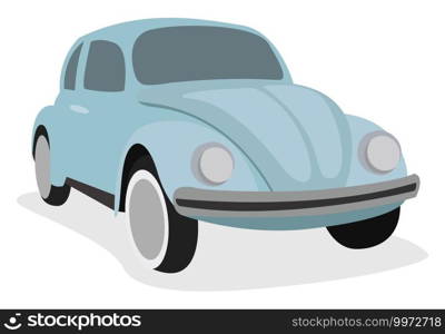 Beetle car, illustration, vector on white background