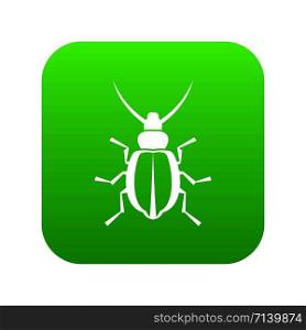Beetle icon digital green for any design isolated on white vector illustration. Beetle icon digital green
