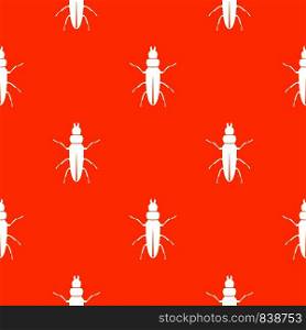 Beetle insect pattern repeat seamless in orange color for any design. Vector geometric illustration. Beetle insect pattern seamless