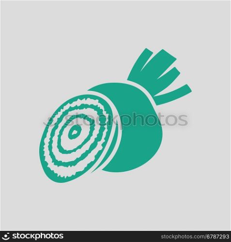 Beetroot icon. Gray background with green. Vector illustration.