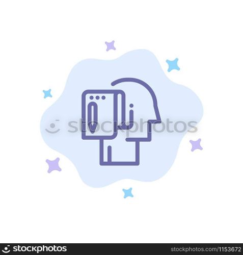 Begin, Start From Scratch, List, Note, Start Blue Icon on Abstract Cloud Background