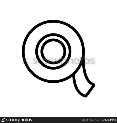 beginning of roll of electrical tape icon vector. beginning of roll of electrical tape sign. isolated contour symbol illustration. beginning of roll of electrical tape icon vector outline illustration