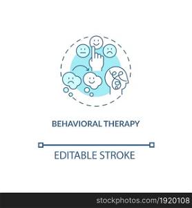 Behavioral therapy concept icon. Treatment for ADHD in adults abstract idea thin line illustration. Solving function difficulties. Psychotherapy. Vector isolated outline color drawing. Editable stroke. Behavioral therapy concept icon