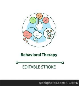Behavioral therapy concept icon. Treatment for ADHD in adults abstract idea thin line illustration. Psychological counseling. Psychotherapy. Vector isolated outline color drawing. Editable stroke. Behavioral therapy concept icon
