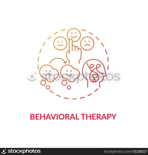 Behavioral therapy concept icon. Treatment for ADHD in adults abstract idea thin line illustration. Changing negative patterns of behavior. Improving self-esteem. Vector isolated outline color drawing. Behavioral therapy concept icon