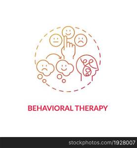 Behavioral therapy concept icon. Treatment for ADHD in adults abstract idea thin line illustration. Changing negative patterns of behavior. Improving self-esteem. Vector isolated outline color drawing. Behavioral therapy concept icon