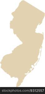 BEIGE CMYK color map of NEW JERSEY, USA