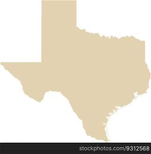 BEIGE CMYK color map of TEXAS, USA
