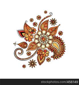 Beige colorful decorative floral isolated element. Vector illustration. Beige colorful decorative floral isolated element