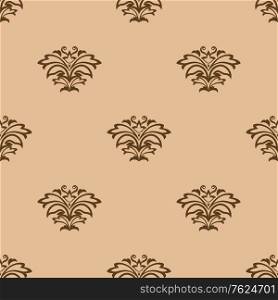 Beige floral seamless pattern background for wallpaper and textile design
