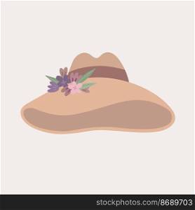 Beige hat with flowers