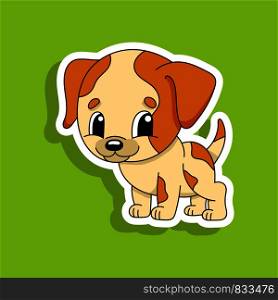 Beige puppy. Cute character. Colorful vector illustration. Cartoon style. Isolated on white background. Design element. Template for your design, books, stickers, cards, posters, clothes.