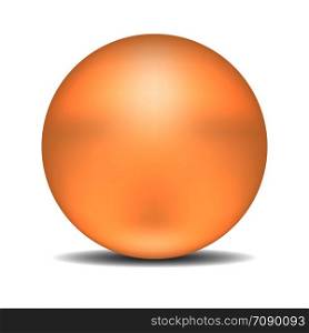 Beige Round Sphere or Ball. Realistic Pearl isolated on white background. Vector Illustration for Your Design.
