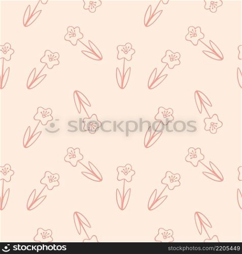 Beige seamless endless pattern with Doodle colors. Vector illustration of the background for textiles, covers, packaging. Texture for a girl.