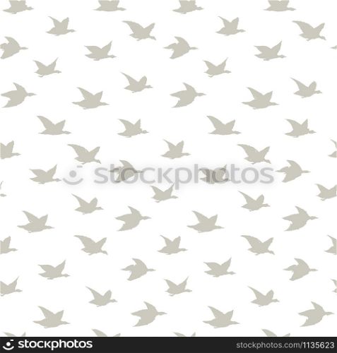 Beige swallow Birds Summer Print. Seamless Pattern with Simple Birds Silhouettes for fabrics textile print design, wallpapers, backdrops. Elegant flying crabe birds wings isolated on white background. Beige swallow Birds Seamless Pattern with Birds Silhouettes