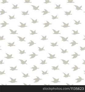 Beige swallow Birds Summer Print. Seamless Pattern with Simple Birds Silhouettes for fabrics textile print design, wallpapers, backdrops. Elegant flying crabe birds wings isolated on white background. Beige swallow Birds Seamless Pattern with Birds Silhouettes